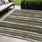 Edge Collections - 5' x 8' - Brown - Indoor Outdoor Washable Striped Area Rug - 1 Piece
